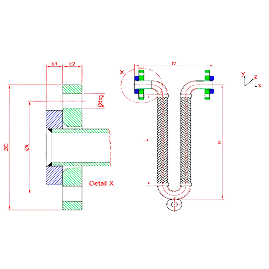 Гибкая сейсмовставка U-Flex UFE (свободные фланцы PN16)